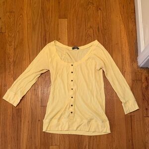 Old Navy Light Yellow Button-Down Top